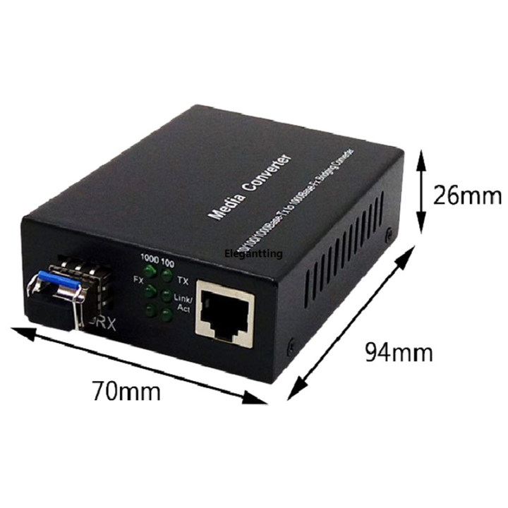 1 Pair Fiber Optical Media Converter 1 Port SFP to 1 RJ45 Gigabit ...