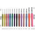 Crochet Hook Knitting Needle Set. 1 Piece. Multicolored Rubber Handle Aluminum Body. 2 MM TO 10 MM. 
