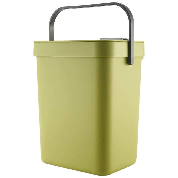 Kitchen Home Trash Can with Removable Airtight Lid Green
