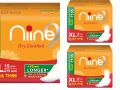 Niine Dry Comfort Ultra Thin XL Sanitary Pads 275mm 15 pads, Pack of 3 (45 PCS). 