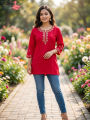 Aamayra Fashion House Pink Coloured Short Kurti For Women. 