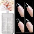 100 Pcs Transparent Fake Nails With Glue. 