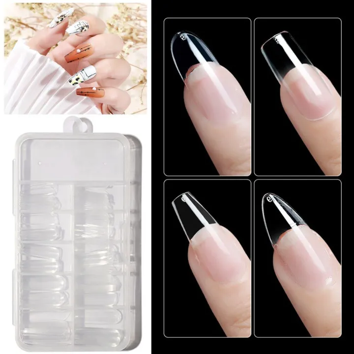 100%20Pcs%20Transparent%20Fake%20Nails%20With%20Glue%20-%20Image%202