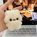 Squeaky Sweetheart Bean Bear Keychain Plush Toy Pendant Cute Student Backpack Decoration Hanging Chain Super Adorable Gift. 