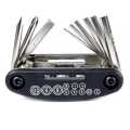 16 In 1 Multi Function Bike Bicycle Cycling Mechanic Repair Tool Kit - Black. 