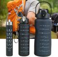 Motivational Water Bottle with Time Marking | 3-Piece Cool Water Bottles with Fitness and Outdoor. 