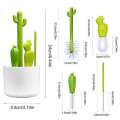 4 Piece Cleaning Cactus Baby Brush Set, Long Handle Water Bottle Cleaner, Home Use Cups and Straws. 