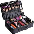 Cosmetic Bag, Portable Travel Makeup Case, Large Professional Makeup Brush Makeup Supplies Storage Box, Black. 