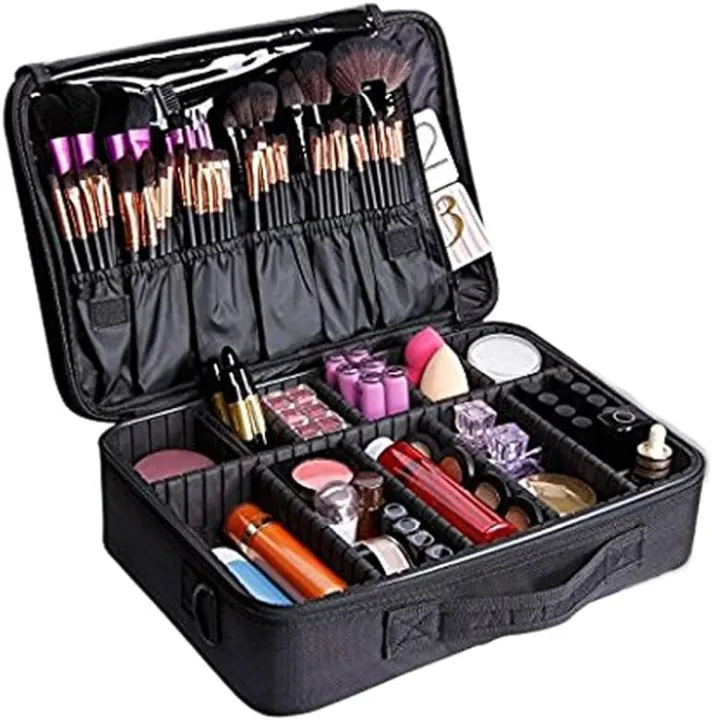Cosmetic%20Bag,%20Portable%20Travel%20Makeup%20Case,%20Large%20Professional%20Makeup%20Brush%20Makeup%20Supplies%20Storage%20Box,%20Black%20-%20Image%204