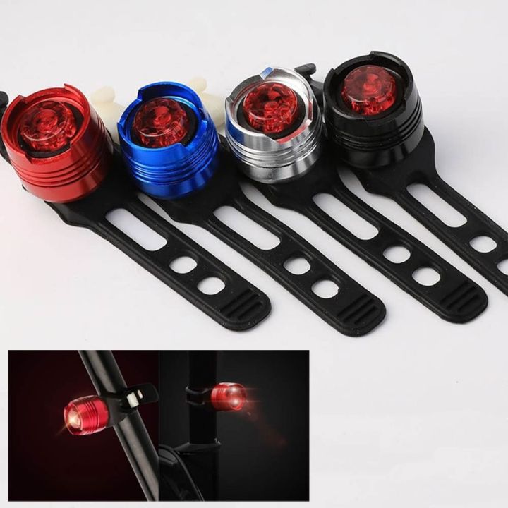 New Red Ruby LED Micro Bicycle Lights Strap-On Waterproof Rear Bike ...