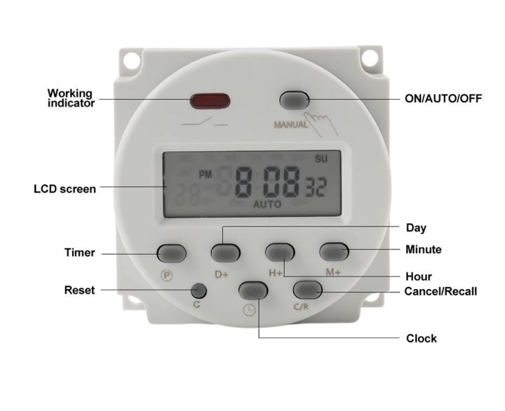 Timer 220V CN101A Digital LCD Power Timer Programmable Time Switch ...