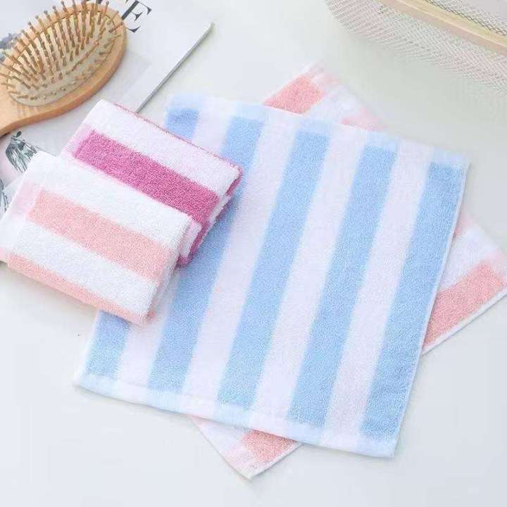 Colorful%20Striped%20Childrens%20Pure%20Cotton%20Absorbent%20Soft%20Non-Shedding%20Small%20Square%20Towel%20Kindergarten%20Hook%20Handkerchief%20-%20Image%202