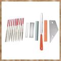 Kqueebee 2 Set Guitar Fret Nut Saddle Slot Pickguard Grinding File Group Set Luthier Repair Tool, 1 Set 10 Pcs & 1 Set 6 Pcs. 