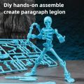 Fun Three-Dimensional Skeleton Action Figure Multi-Articulable Wearable Skull Model Can Movable Multicolor Skeleton Assembly Toys Desktop Decorations. 