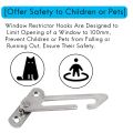 NCANRUI 12 Pack Window Restrictor Locks Window Restrictor Hook Stainless Steel Child Lock Restrictor with Screws. 
