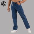 Wraon Dark Blue Solid Premium Baggy Jeans For Men - Fashion | Jeans | Baggy Pants For Men | Men'S Wear. 