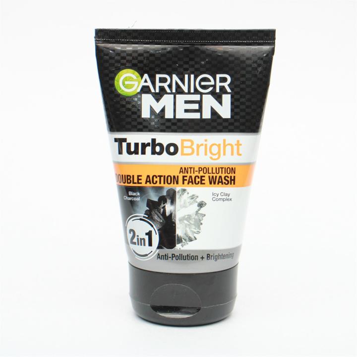 Garnier Men Turbo Bright Anti Pollution Double Action Face Wash 100g