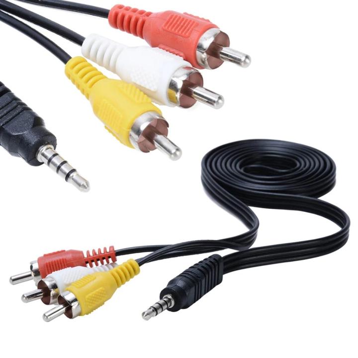 1M 3.5mm Jack Male to 3 RCA Adapter 3.5 to RCA Audio Video Cable Laptop ...