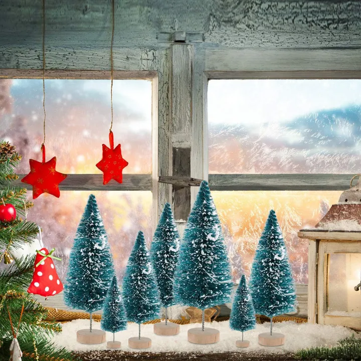 Oufeiton%20Modern%20Holiday%20Tree%20Mini%20Christmas%20Tree%20Set%20with%20Wooden%20Base%20Colorful%20Decorations%20for%20Home%20Party%20Diy%2024/45%20Pcs%20Reusable%20Artificial%20Pine%20-%20Image%205