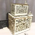 Wooden Wedding Card Post Box with Lock and Card Sign, Collection Gift x. 