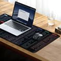 Anti-Slip Keyboard Mouse Pad With Office Excel Microsoft Software Shortcuts Key Patterns, Clear Extended Large Cheat Sheet-Color Black. 