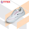 Titex White and Pink Color Simple Fashionable Sneakers For Women-1203. 