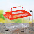 Portable Handheld Plastic Fish Tank Transparent Cutout Design For Turtle PetFish. 