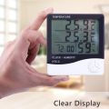 HTC-2 Digital LCD Thermometer Hygrometer And Time  - Electronic Temperature Humidity Meter - Weather Station both Indoor Outdoor.. 