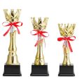 New Gold Gold Trophy Awards Crown Plastic Award Cup School Rewarding Supply Winner Award Trophy Toy School Competition. 