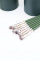 Beauty Green Makeup Brush Kit  14pcs Make Up Brushes Dark Green Color Handles Makeup Brushes Set/ 14 pcs Makeup Brushes With Green Box. 