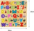Colorful 3D Wooden English Alphabets Capital Letter (ABCD) Blocks Board with Picture, Early Learning & Teaching Toy for Baby & Toddlers. 