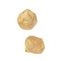 Moxly Obega Chic Shell Shape Clip Earring For Woman Shimmering Gold Color Sector Earrings Fashion Unique Holiday Beach Jewelry. 