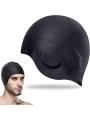 Silicone Ear Coverage Swimming Cap, Children Swimming Cap, Women Swimming Cap, Non-Slip Waterproof Shower Cap, Suitable For Women And Men With Long Hair, Easy To Put On And Take Off. 