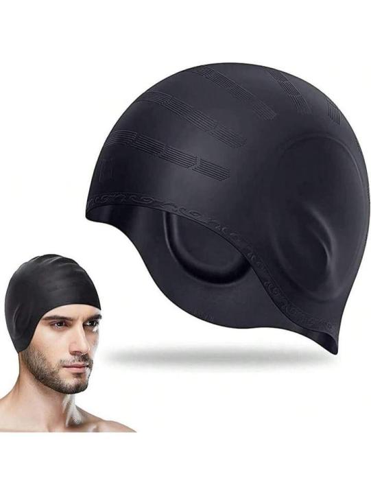 Silicone Ear Coverage Swimming Cap, Children Swimming Cap, Women Swimming Cap, Non-Slip Waterproof Shower Cap, Suitable For Women And Men With Long Hair, Easy To Put On And Take Off