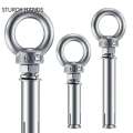 5Pcs Stainless Steel Universal Ring Screw Sleeve Anchor Concrete Expansion Eye Bolt Installation Artifact Long Hook. 