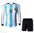 Argentina FIFA World Cup Home Qatar Messi 10 Printed Full sleeve Jersey With 2 Star Made In Thailand. 