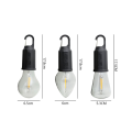 Outdoor LED String Light with Hook 400MAh Type-C USB Bulb 3 Modes Waterproof Camping Lantern Hanging Tent Light Outdoor Camping Lights -T03. 