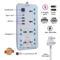 3000W Silvertek Multiplug with 1-C-Type, 3-USB & 6-charging port | 3 meter wire | Suitable for all the home appliances (Washing machine, freeze, TV, Iron) | Extension Cord 634U. 