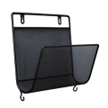 1 Piece Iron Book Rack Metal Newspapers Rack Wall Mounted Bookshelf Wall Storage Shelves Office Simple Style Black. 