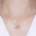 18K Gold Color Hetian Jade Necklace Metal Non Tarnish Fashion Accessories Jewelry For Classy . 