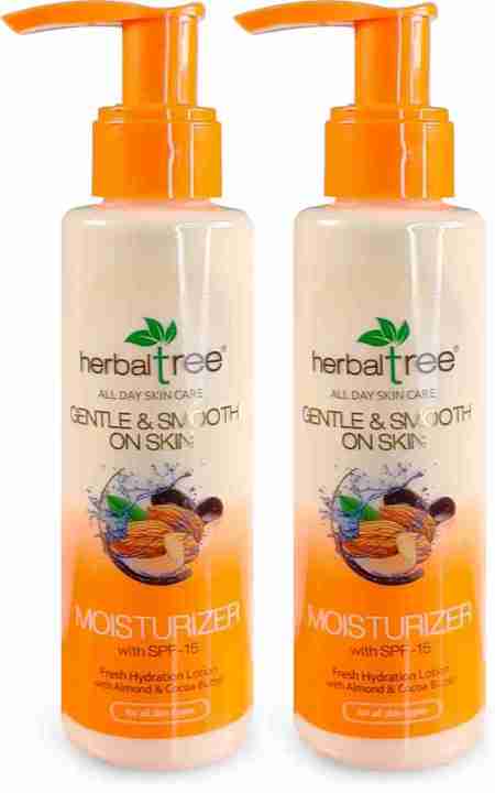 Herbal Tree Moisturising Lotion Combo For Fresh Hydration, Intensive Care Deep Nourishing Soft Skin With SPF 15, Almond & Cocoa Butter ! Lightweight Moisturizer For Women & Men 120ml - Pack of 1