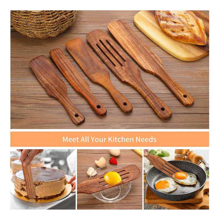 NAMUNY%20Wooden%20Spatula%20Set,Kitchen%20Cooking%20Utensils%20Set,5Pcs%20Premium%20Natural%20Wood%20Utensils%20Set%20for%20Cookware%20Kitchen%20Cooking%20-%20Image%202