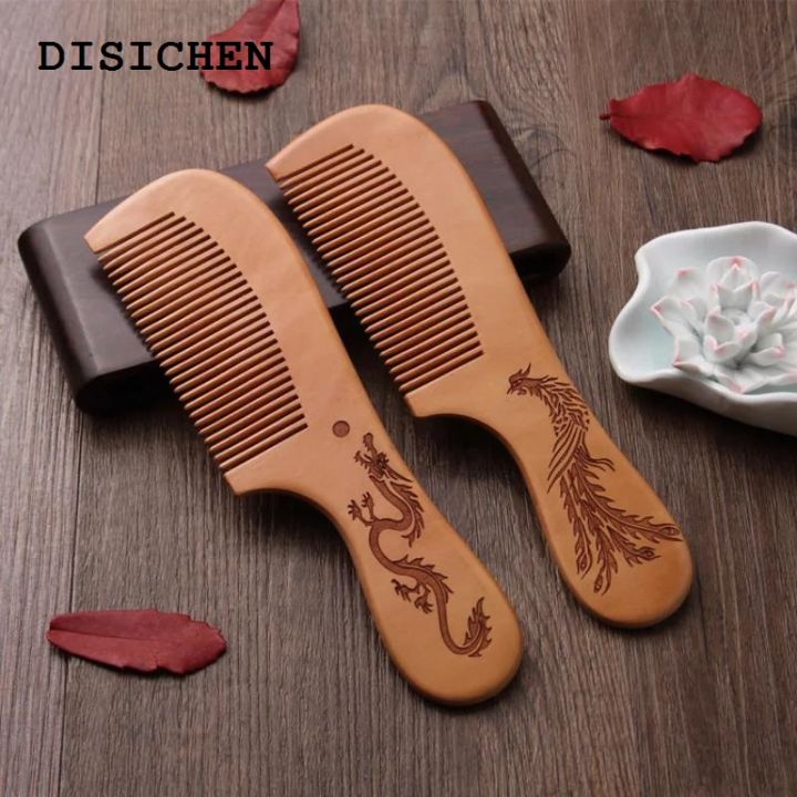 DISICHEN%20Hot%20Selling%201pcs%20Anti-Static%20Handcrafted%20Fine%20Tooth%20Comb%20Natural%20Peach%20Wood%20Comb%20Massage%20Head%20Classic%20Comb%20Hair%20Styling%20Women%20Hair%20Care%20Tool%20-%20Image%203