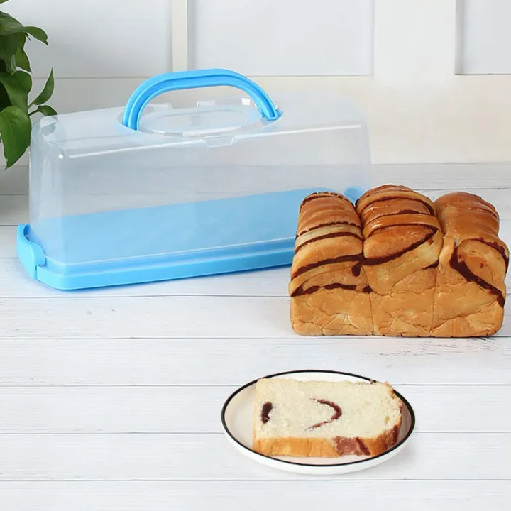 fasdaga%202X%20Portable%20Bread%20Box%20with%20Handle%20Loaf%20Cake%20Container%20Plastic%20Rectangular%20Food%20Storage%20Keeper%20Carrier%2013Inch%20-%20Image%202