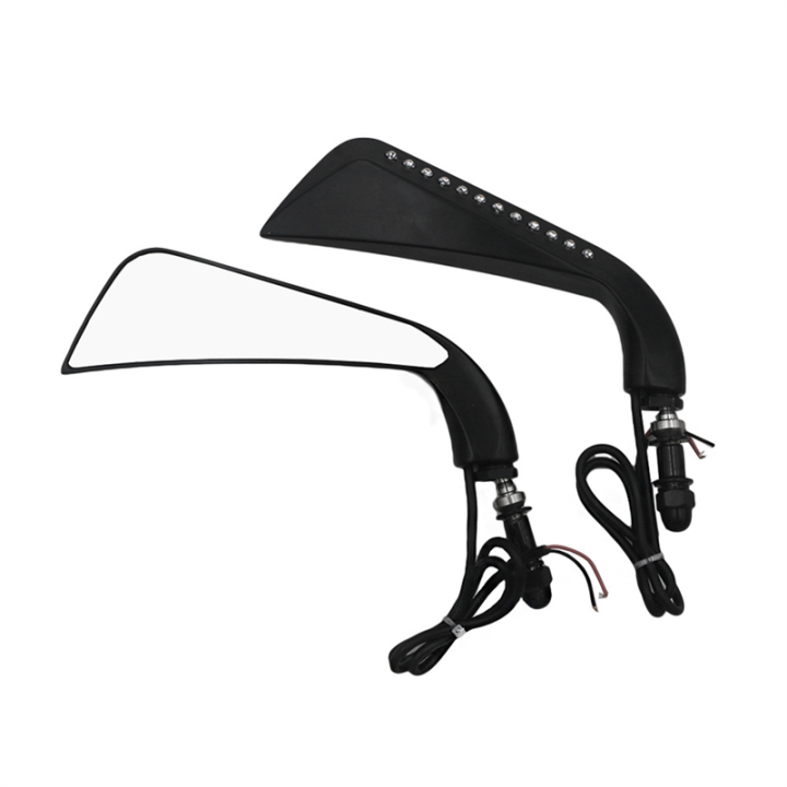 Designed for Motorcycle LED Rear View Mirrors Black