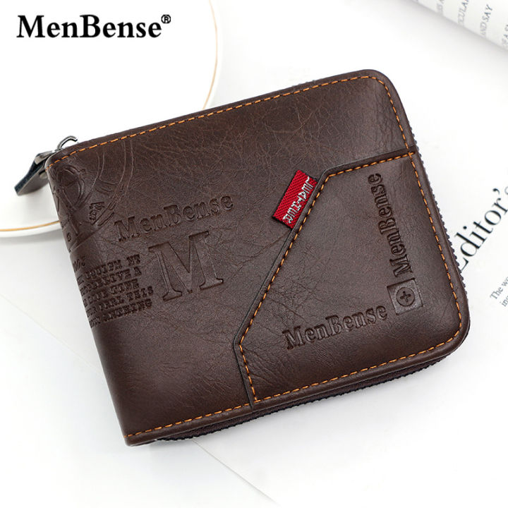 New Men Zipper Wallets Short Card Holder Vintage Male Wallet High Quality PU Leather Classic Coin Pocket Wallet For Boys