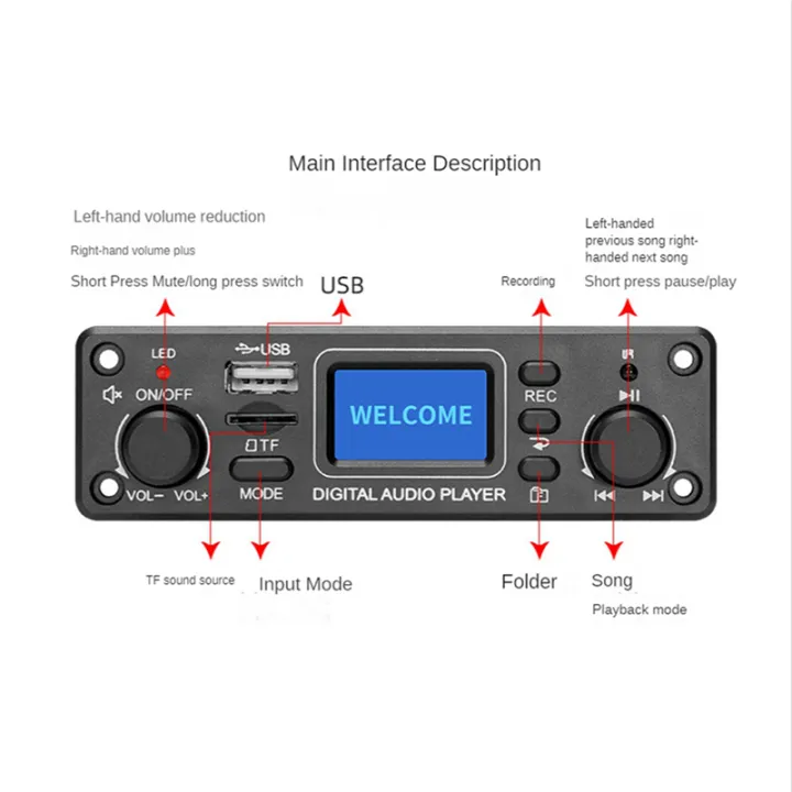 NANLIY%202X%20Digital%20Audio%20Player%20Bluetooth%20MP3%20Player%20Decoder%20Board%20128X64%20DOTS%20LCD%20USB%20SD%20BT%20FM%20Music%20Player%20Module%20TPM119B%20-%20Image%203