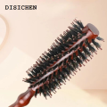 DISICHEN Affordable 6 Sizes Wood Handle Boar Bristles Round Brush Removable Tail Professional Barber Salon Hairdressing Hair Brush Hair Round Comb. 