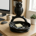Practical 3D Printed Owl Storage Tray Animal Shaped Plastic Jewelry Tray Organizer Cute Decorative Desktop Organizer Tray Home Desktop. 