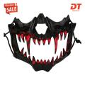 DT(Clearance price) Obstruction-free Mask Design Scary Animal Skeleton Half Face Mask for Halloween Cosplay Elastic Straps Blood Design for Carnivals. 